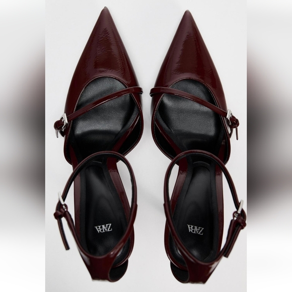 ZARA ANKLE STRAP BUCKLED HEELS - Picture 5 of 6